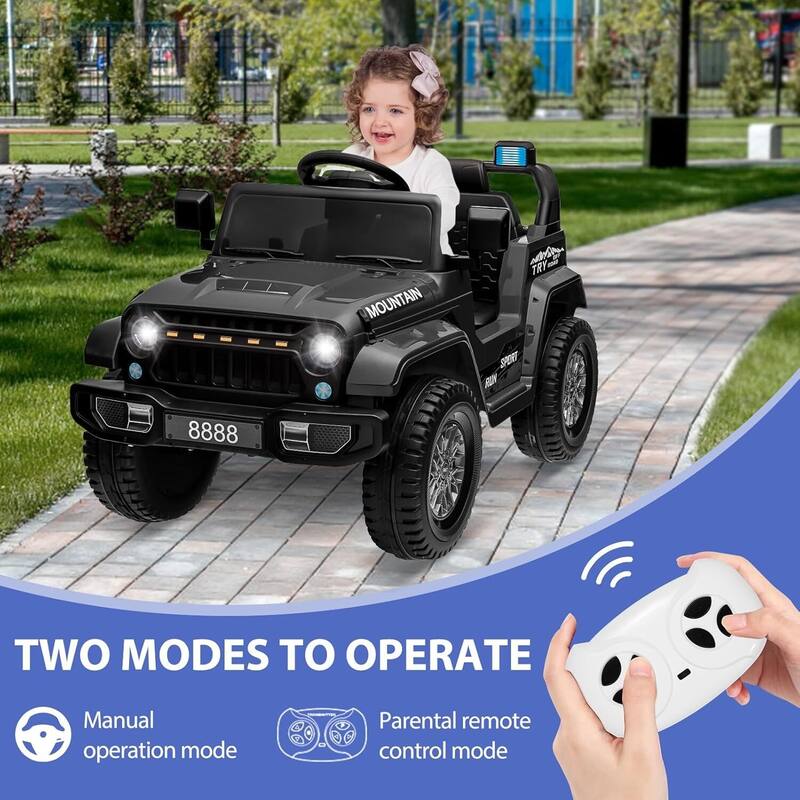 12V Kids Ride on Truck Car Kids Electric Vehicles Toy for 3-5 Years Old Boys Girls Gift, Black