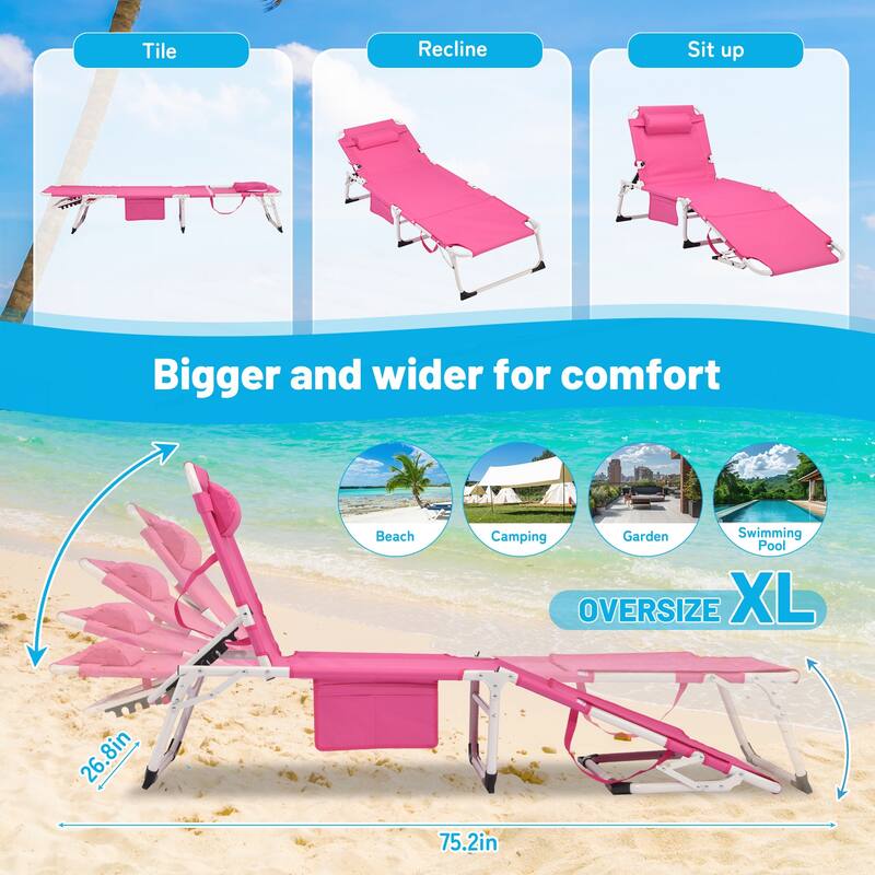3-in-1 Heavy Duty Tanning Chair with Face Hole