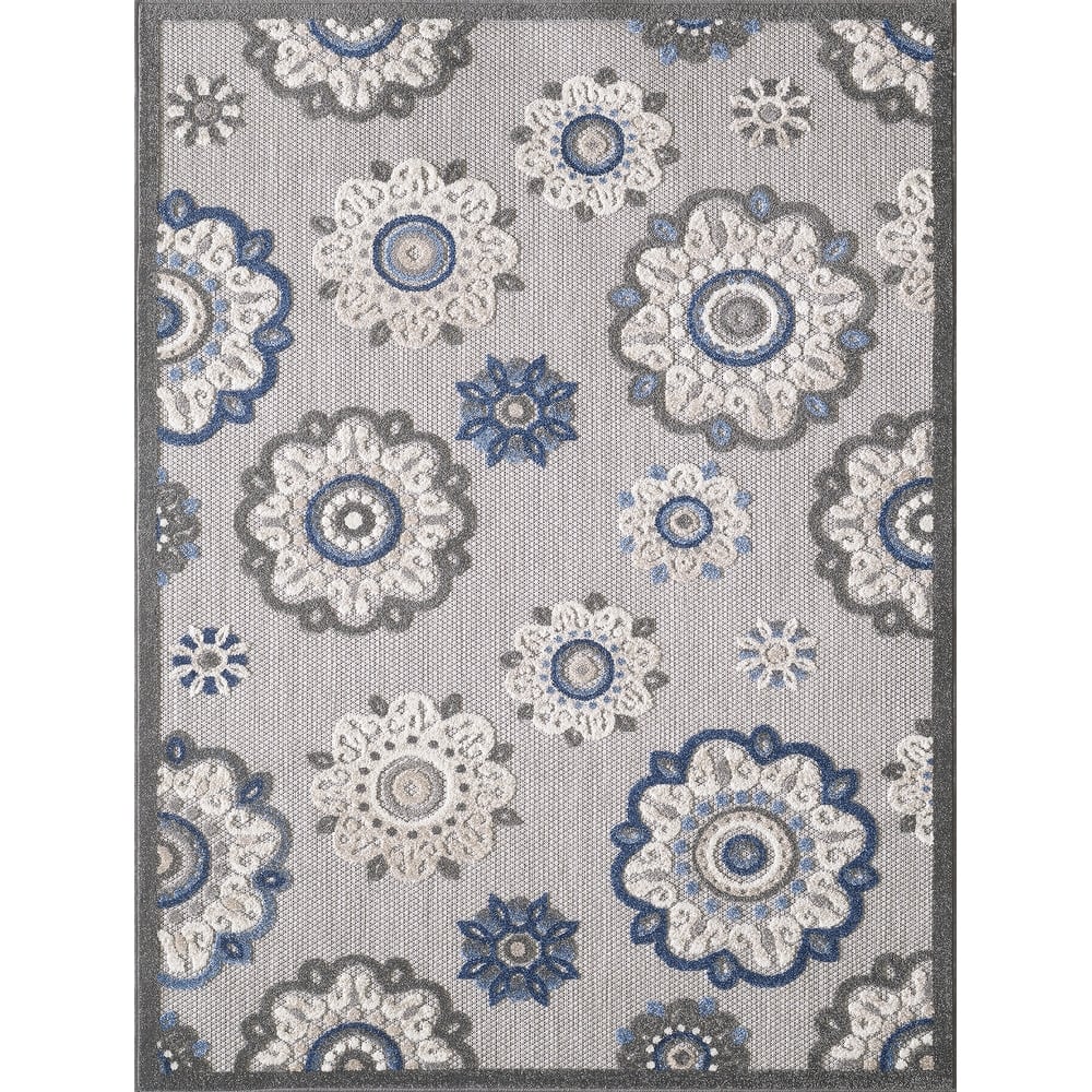 Domani Napa Mid-Century Floral Indoor / Outdoor Area Rug