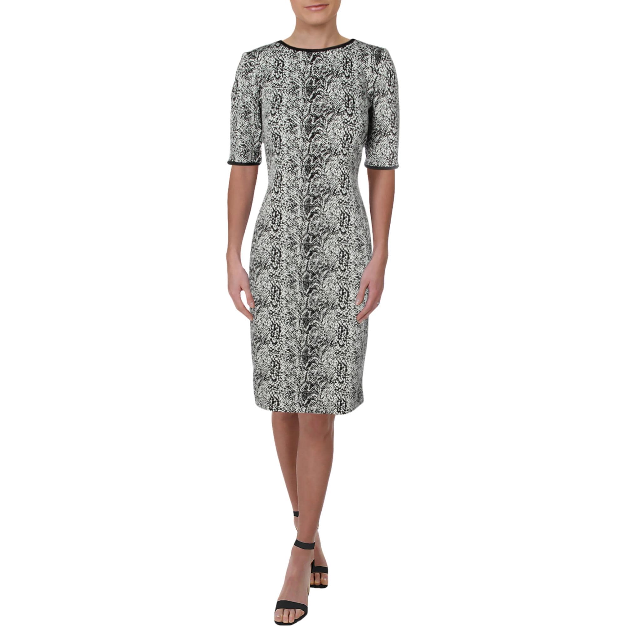 black shift work dress