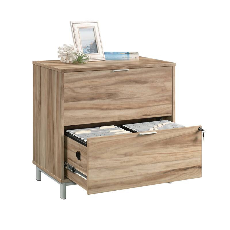 Wood Lateral File with Contemporary Style, Acacia