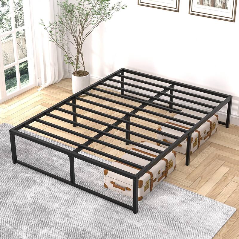 VECELO 14/16/18 inch Metal Platform Bed Frames Steel Slat,Mattress Foundation with Steel Slat Support/No Box Spring Needed