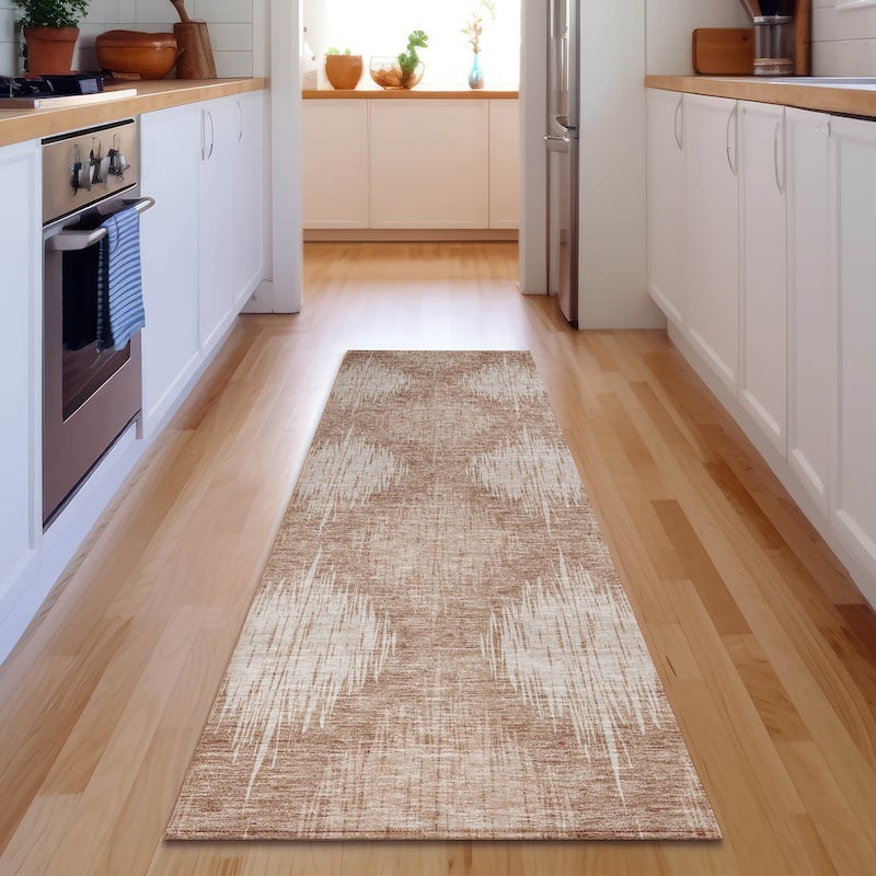 Premium Washable Super Soft Abstract Ombre Mayfield Rug - Coral - 2' 3" x 7' 6"
