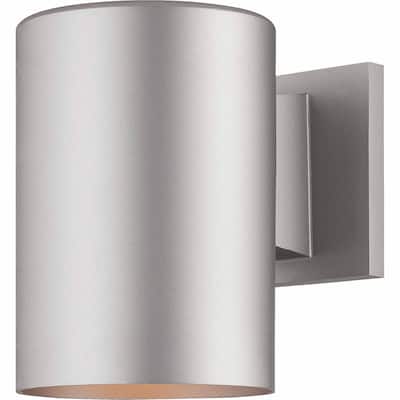 Volume Lighting 1-Light Silver Gray Aluminum LED Cylinder Sconce