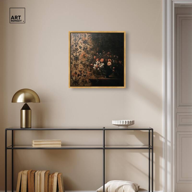 Dark Floral Elegance Canvas by Art Remedy