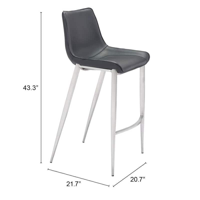 Magnus Barstool Black & Silver