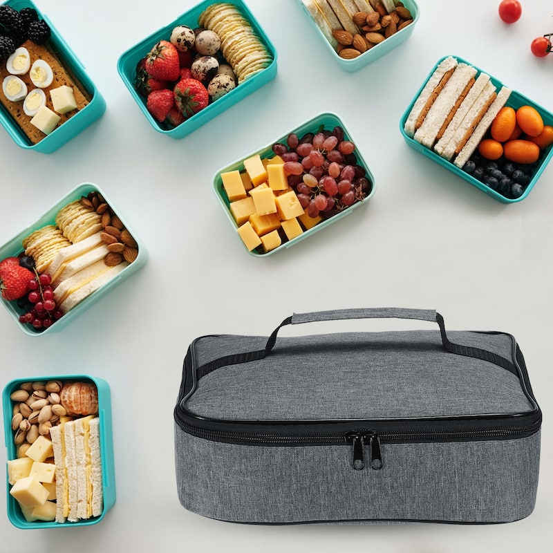 12.2"x9.6"x2.8" Portable Waterproof Insulated Lunch Tote Bag Lunch Box