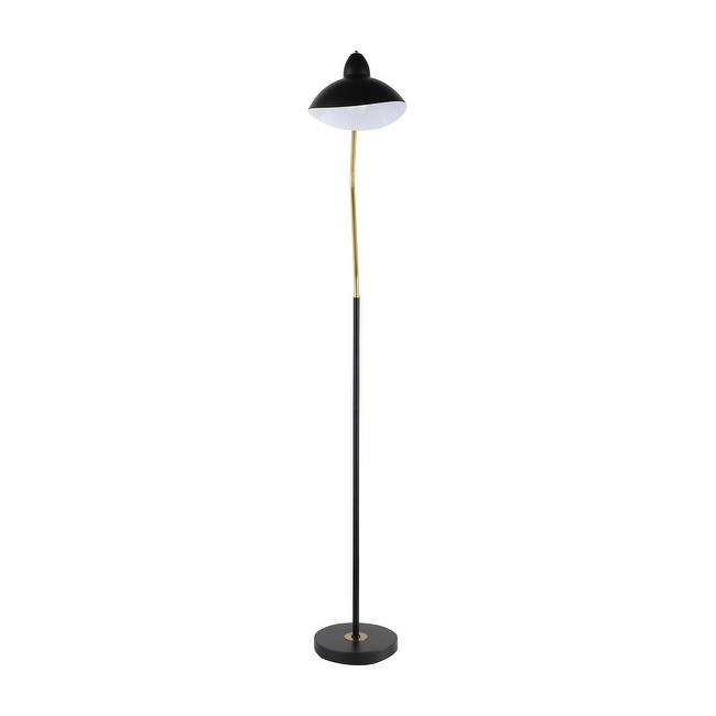 Iona Black and Gold V-Curved Arm Floor Lamp