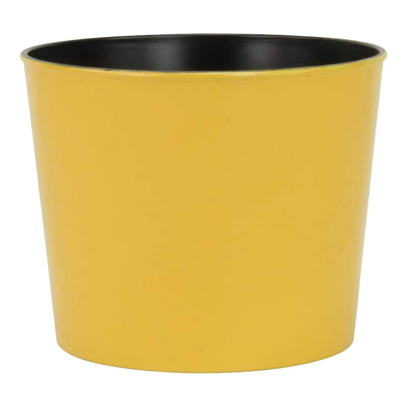 Cheungs Round, 7" yellow planter with a tapered body - 12x12x11