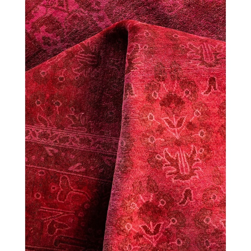 Fine Vibrance One-of-a-Kind Hand-Knotted Area Rug - Pink, 6' 2" x 8' 9" - 6' 2" x 8' 9"
