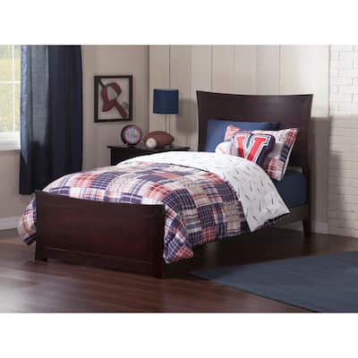 Metro Twin XL Foundation Bed Frame with Matching Foot Board in Espresso