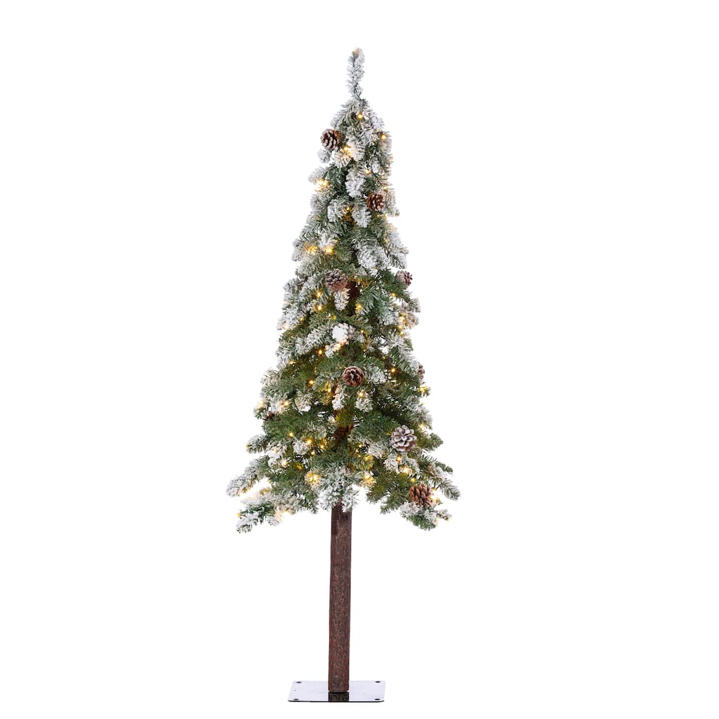 5 Foot Flocked Frosted Alpine Tree