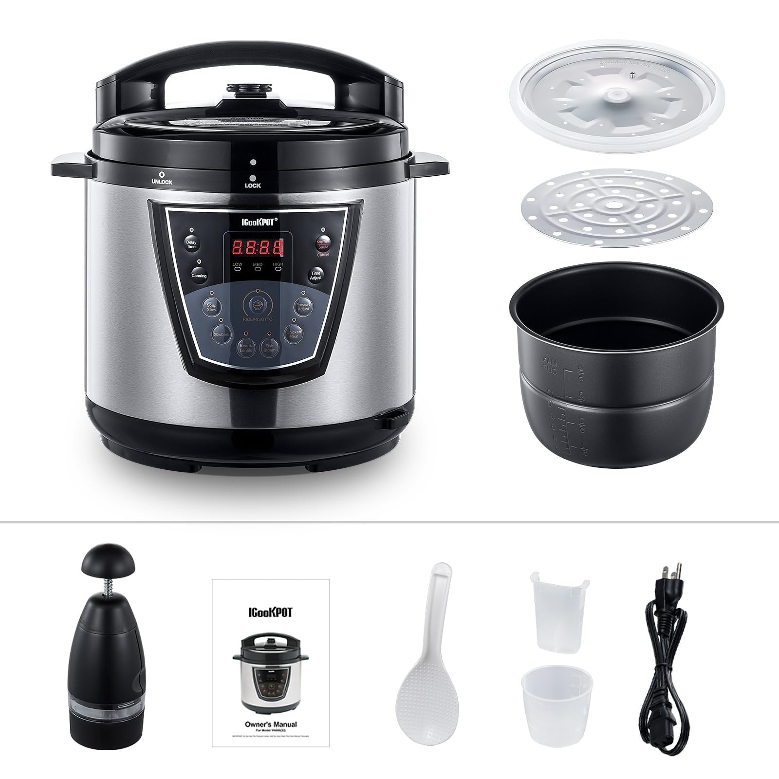 6 Qt Electric Pressure Cooker Programmable Pressure Cooker Yogurt Maker Rice Cooker Steamer and Warmer with Inner Pot Bed Bath Beyond 39099023