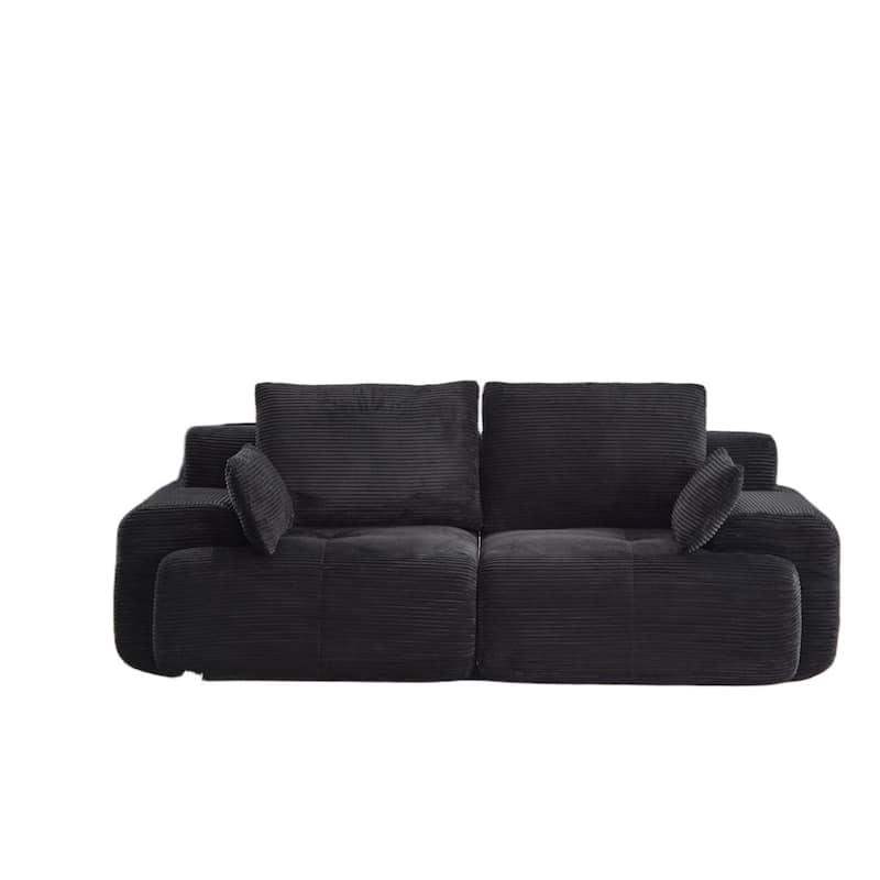 Oversize Memory Foam Compressed Deep Seat Couch Loveseat Sofa Pet-Friendly Corduroy 2 Seater Modular Sectional Sofa, No Assembly