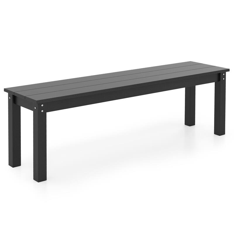 Gymax 2PCS 55'' HDPE Outdoor Bench Weatherproof Backless Patio Garden
