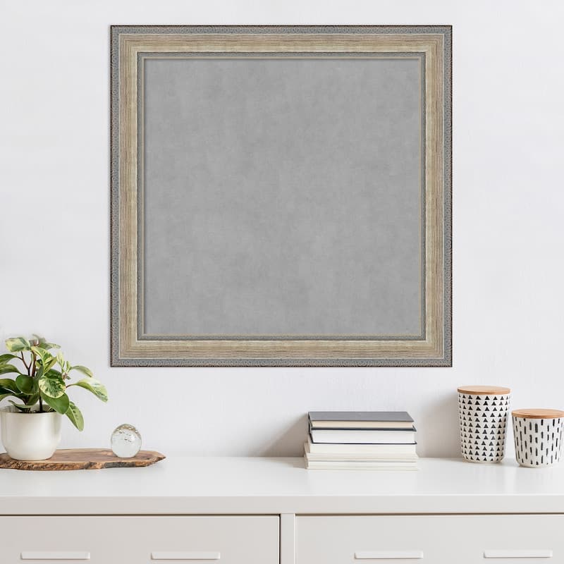 Amanti Art Fleur Champagne Silver Framed Magnetic Board