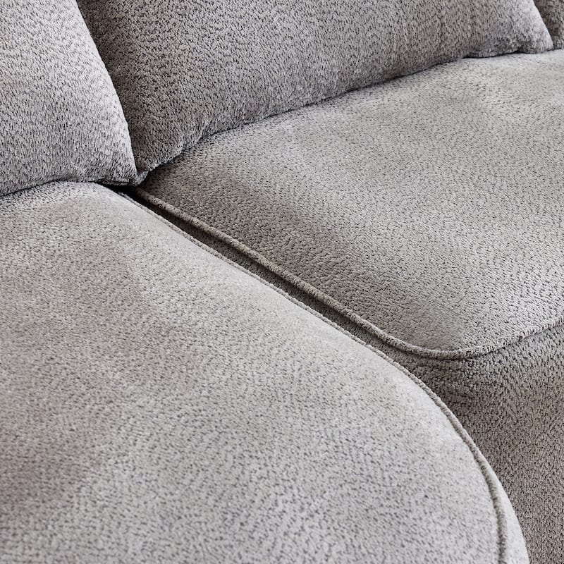 124.5 Inch Oversized Cloud Sofa, Modern Boneless Chenille Couch with Pillows, No Assembly Sofa for Living Room