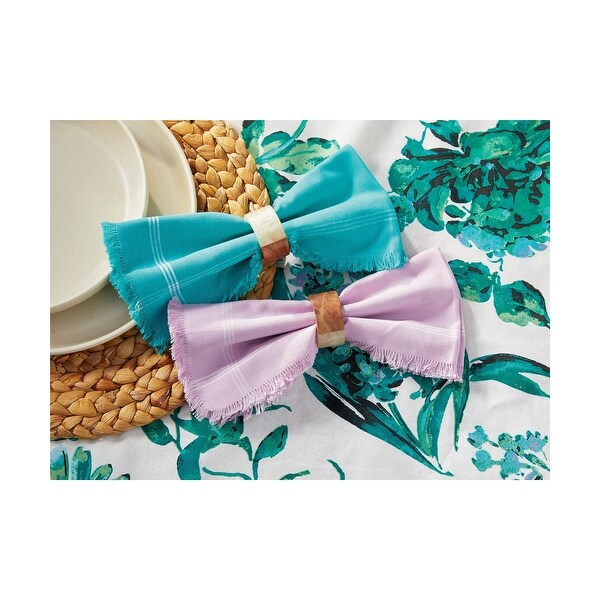 Solid Turquoise with White Border Stripe Cotton Machine