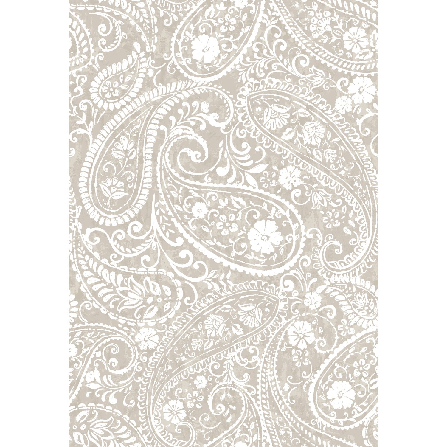 RoomMates Beige & White Paisley Prince Peel and Stick Wallpaper
