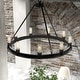 preview thumbnail 2 of 9, Hunter 30" Saddlewood 9-Light Chandelier - Dining Room, Entry - Farmhouse, Industrial, Wagon Wheel