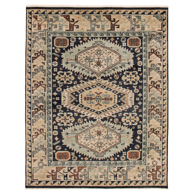 ECARPETGALLERY Hand-knotted Jules Serapi Dark Navy Wool Rug - 7'11 x 10'0 - Dark Navy - 7'11 x 10'0