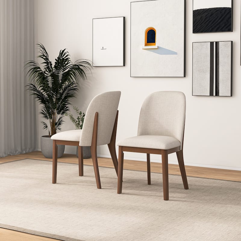 Bellar Mid Century Modern Linen/Velvet Dining Chair (Set of 2)