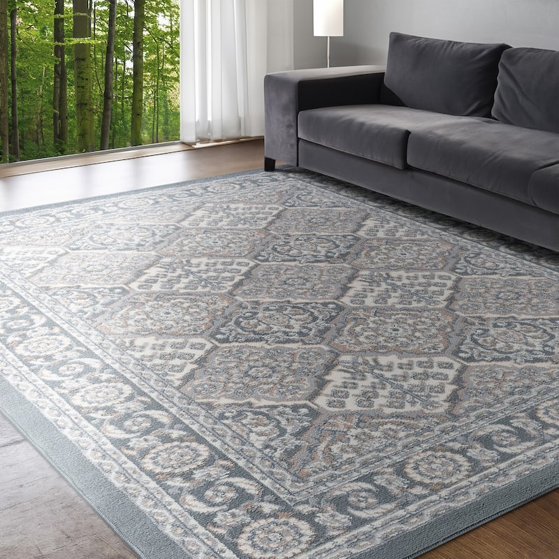Hamilton Traditional Oriental Indoor Area Rug - 7'10'' x 9'10'' - Grey