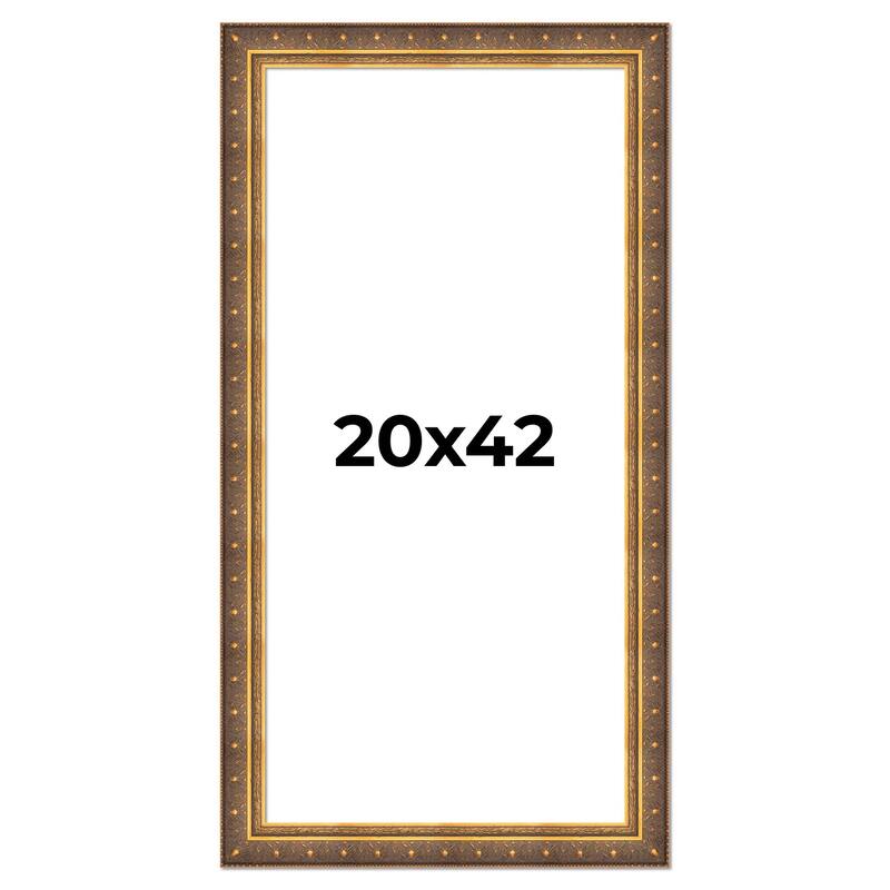20x42 Frame Vintage Gold Solid Wood Picture Frame | 2.5 Inch Moulding