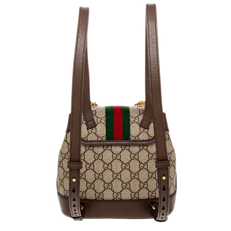 Gucci Ophidia Mini Backpack - Beige and Dark Brown