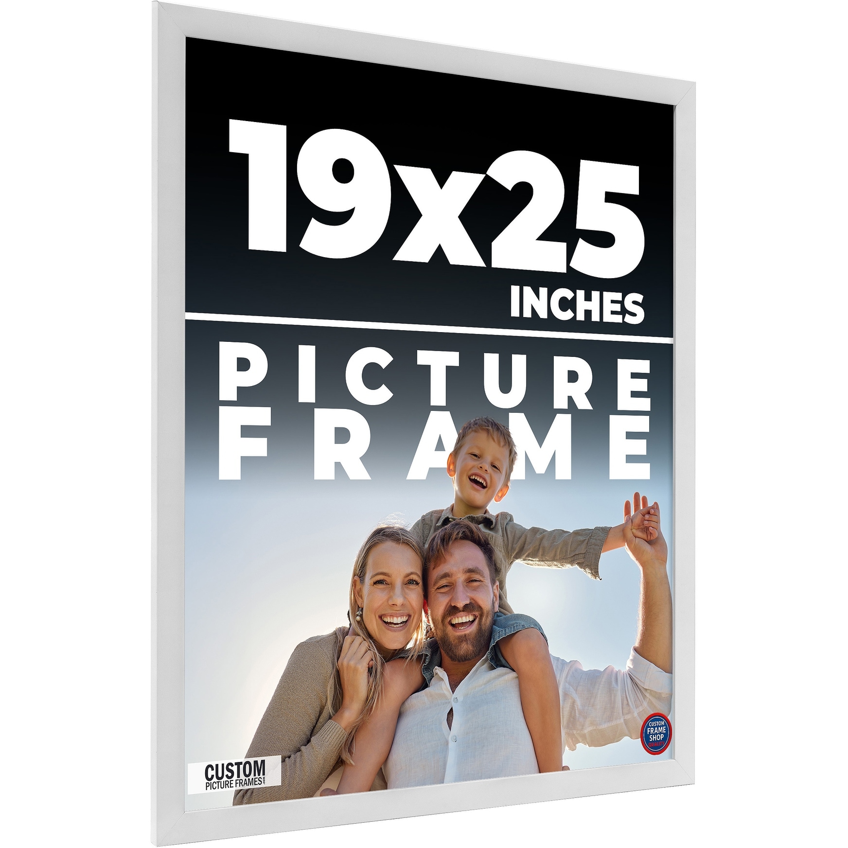 19x25 Frame White Solid Wood Picture Frame Includes UV Acrylic