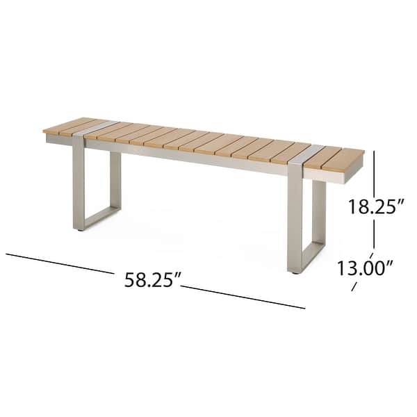 Cibola Outdoor Aluminum Dining Bench by Christopher Knight Home On