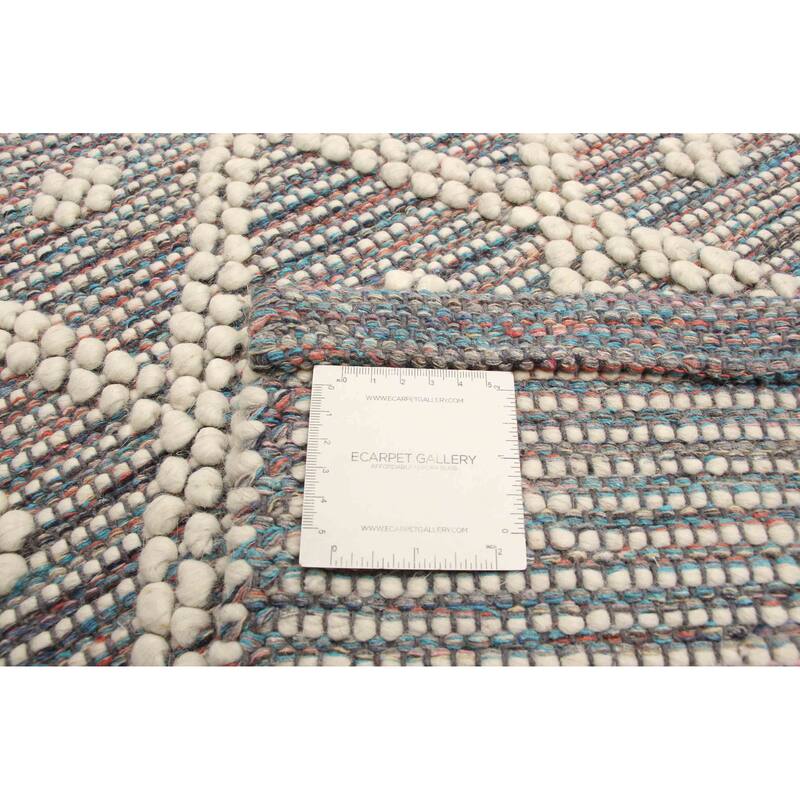 ECARPETGALLERY Braid weave Sienna Grey Wool Rug - 6'2 x 9'2