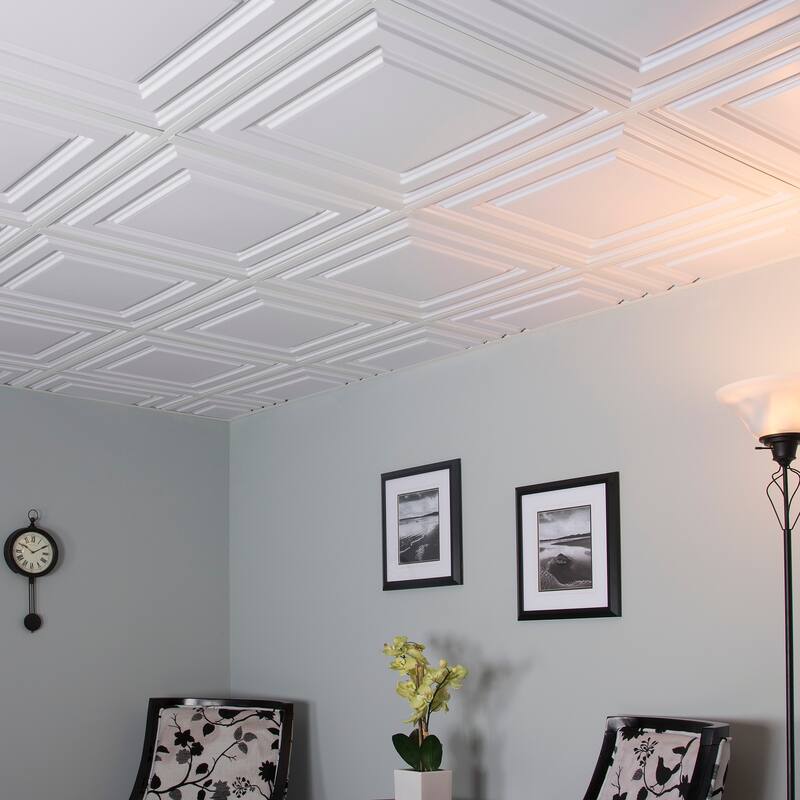 Genesis Icon Relief White 2 x 2 ft. Lay-in Ceiling Tile