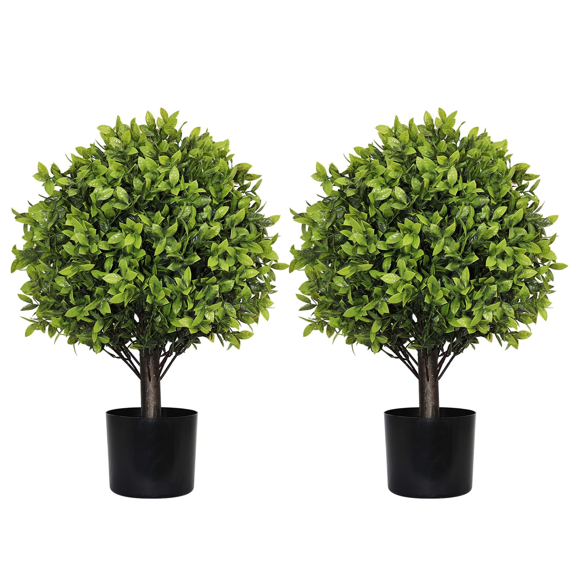 2-Pack Artificial Boxwood Topiary Ball Trees