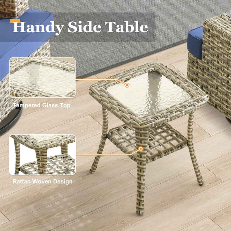 XIZZI 8-piece Wicker Patio Furniture Set with Swivel Chairs