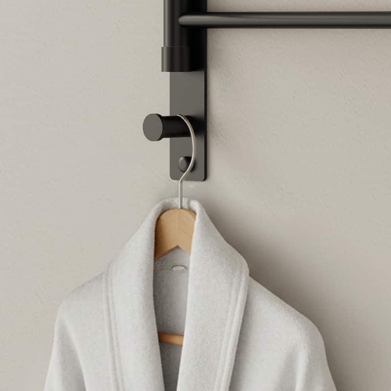 4-Arm Rust-Proof Swivel Towel Rack, 304 Stainless Steel with Hooks