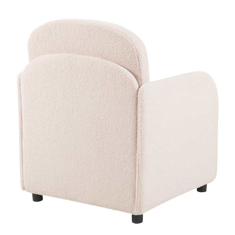 Anmytek Pet Friendly 2-in-1 Multi-Functional Plush Sherpa Upholstered Leisure Armchair - Lumbar Pillow