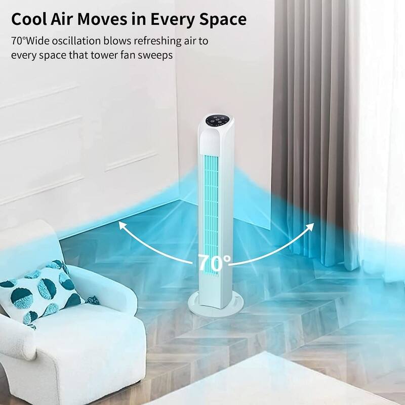Oscillating Tower Fan with Remote, Electric Standing Tower Fan Floor Fan
