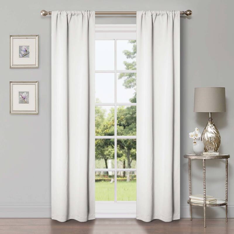 Superior Solid Machine Washable Room Darkening Semi-Blackout Curtains, Set of 2