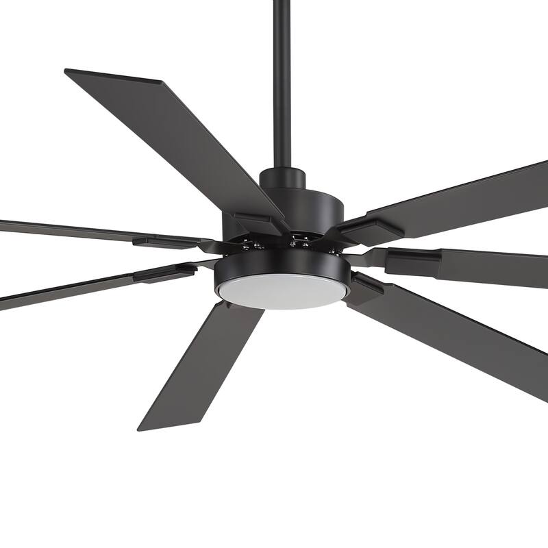 Large 72" Reversible 7-Blade Integrated Ceiling Fan with LED Light and Remote