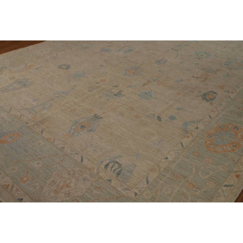 Vegetable Dye Oriental Oushak Turkish Area Rug Handmade Wool Carpet - 9'6"x 12'6"