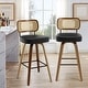 preview thumbnail 77 of 199, 26"/29" Swivel Bar Stools/ Counter Stools with Bentwood Legs Set of 2 - Black-Rattan Back - Bar Height