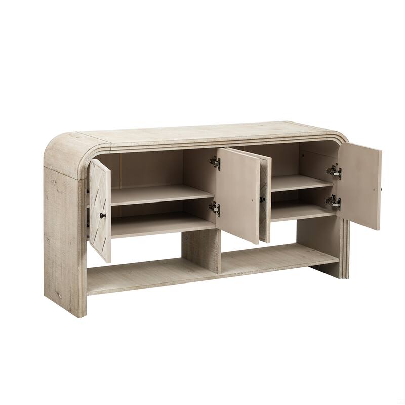 Contemporary Console Table with Woven Wood Slats for Entryway,Hallway, Living Room