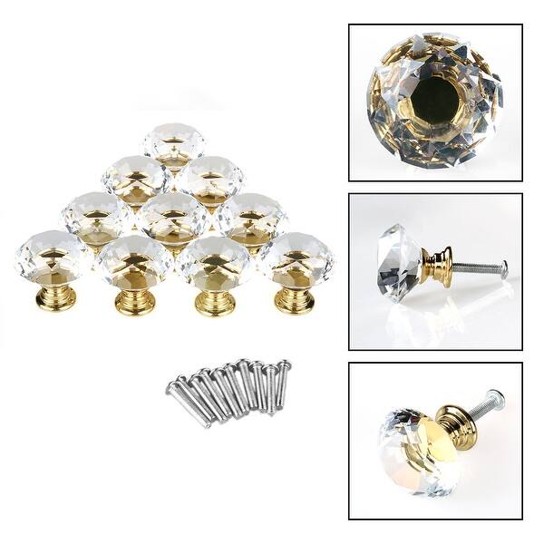 Shop Crystal Glass Door Drawer Knobs Cabinet Wardrobe Pull Handle