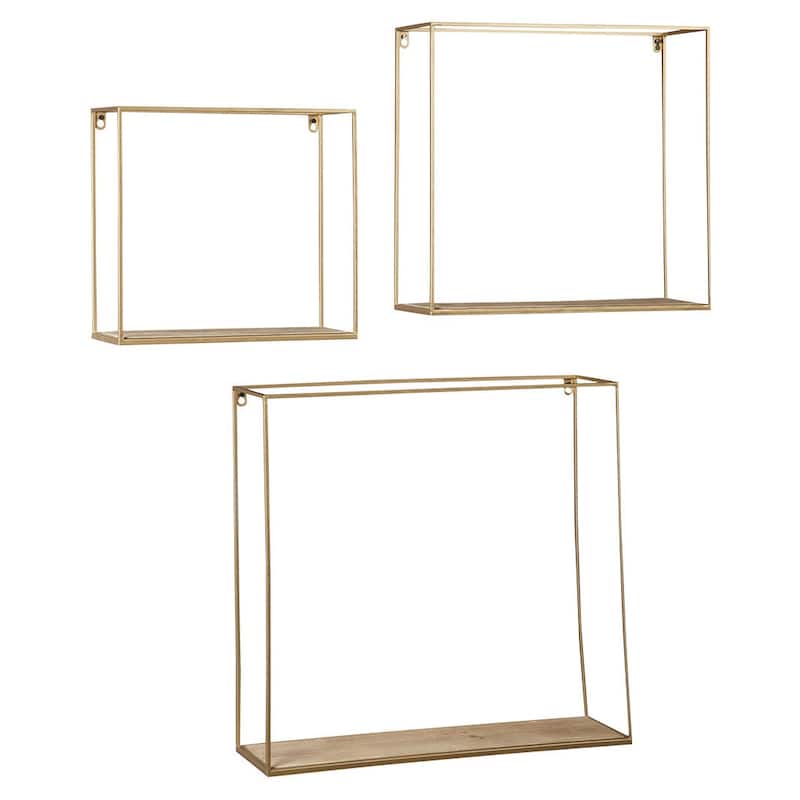 Efharis Gold 3-piece Wall Shelf Set