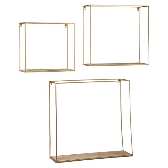 Efharis Gold 3-piece Wall Shelf Set