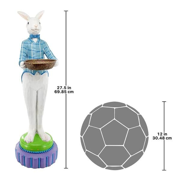 Design Toscano Mr. Eggsy at Your Service Bunny Rabbit Butler Statue ...