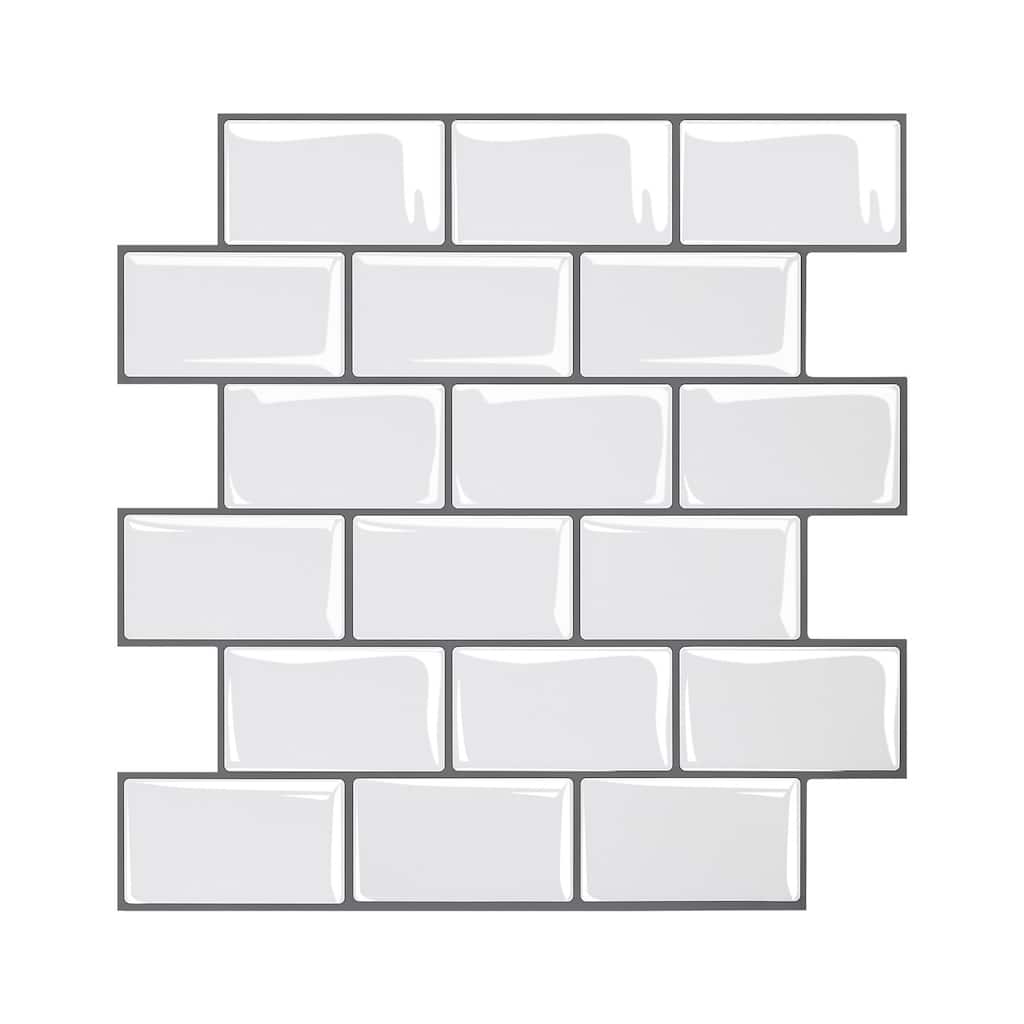 10pcs 12x12 Inch Peel and Stick Backsplash Tiles with Strong Adhesive