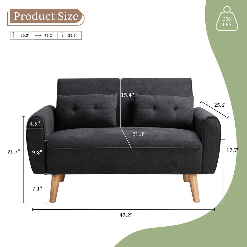 Futzca 47" Small Modern Loveseat Sofa
