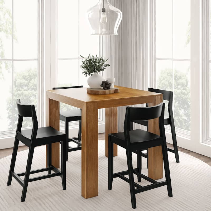 Plank and Beam Modern Counter Height Solid Wood Dining Chair - Set of 2